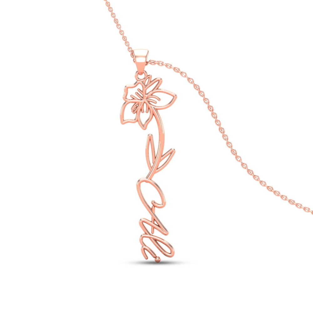 Buy Ali Name Gold Pendant Get March Birth Flower Gold Pendant